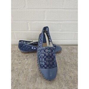 Coach Cleo Espadrille Women's Signature Blue Color Size 8.5